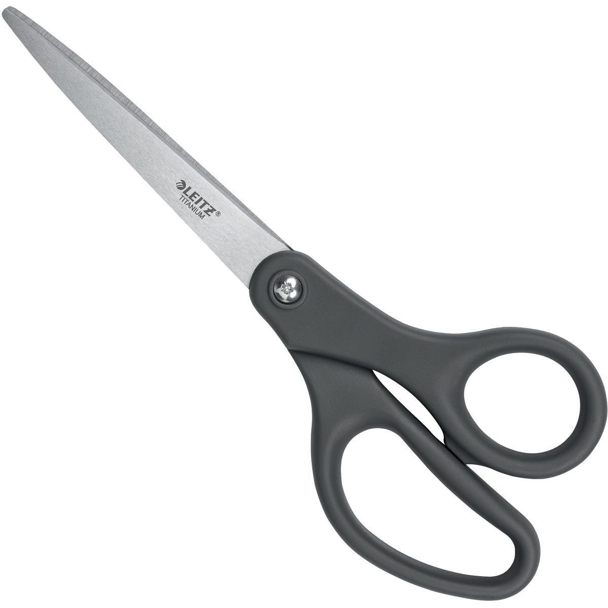 Leitz -  schaar, ft 20,5 cm, rechts en links, scherpe punt, titanium, grijs, blister van 1 stuk