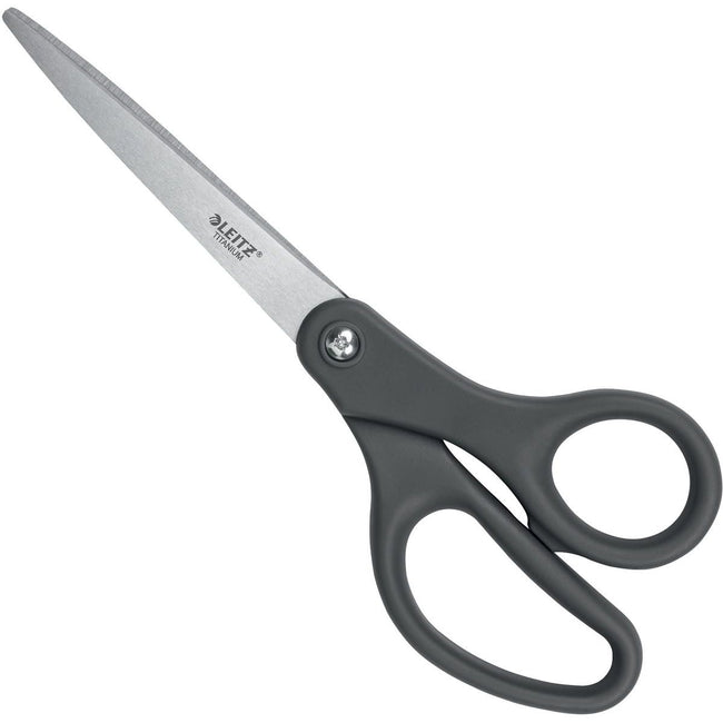 Leitz -  schaar, ft 20,5 cm, rechts en links, scherpe punt, titanium, grijs, blister van 1 stuk