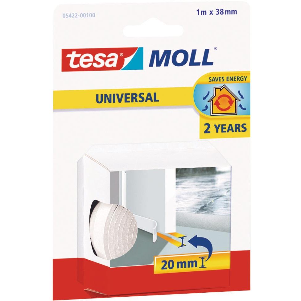 Tesa -  Moll Universal dorpelstrip, 1 m x 38 mm, wit
