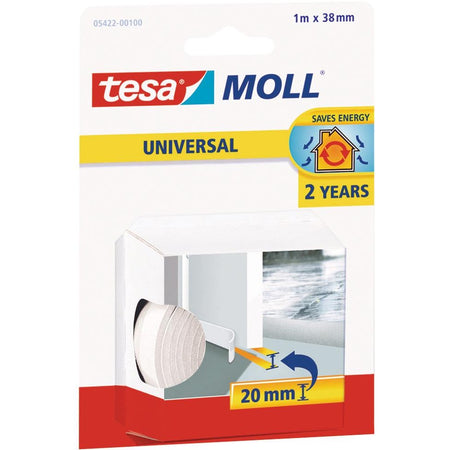 Tesa - Burletes moll® Universal Autoadhesivo para puerta 1mx38mm blanco