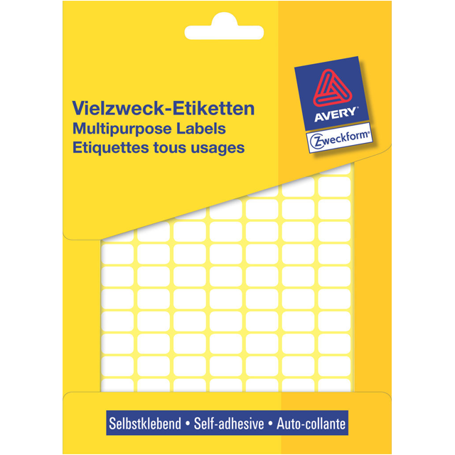 Avery Zweckform - Zweckform 3306 mini etiketten ft 13 x 8 mm (b x h), 3.712 etiketten, wit