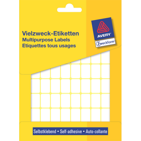 Avery Zweckform - Zweckform 3312 mini etiketten ft 18 x 12 mm (b x h), 1.800 etiketten, wit