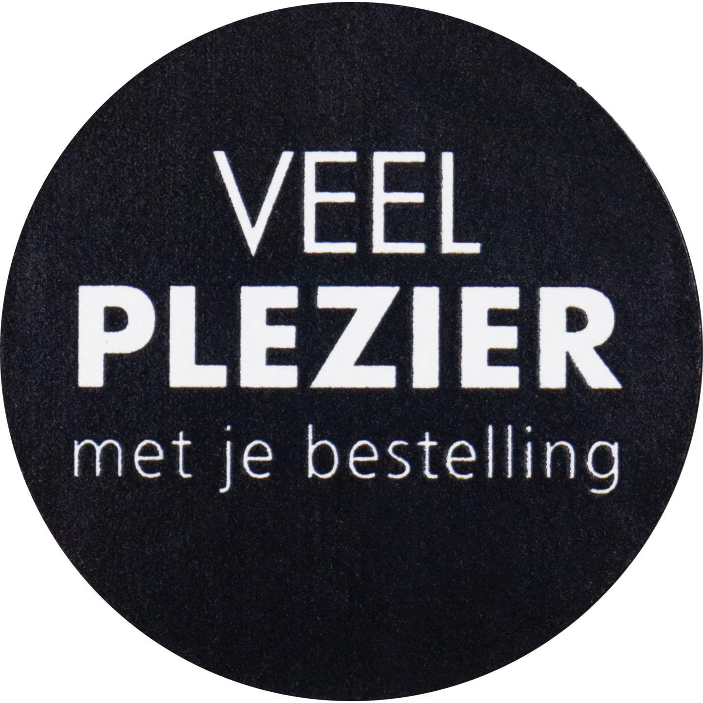 Klika - Etiket | Cadeauetiket | papier | Veel plezier met je bestelling | ∅35mm | zwart/wit | rol à 500 stuks