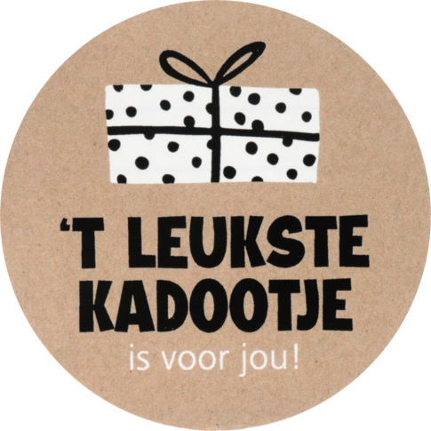 Klika - Etiket | Cadeauetiket | papier | ´t leukste kadootje is voor jou | ∅50mm | rol à 200 stuks