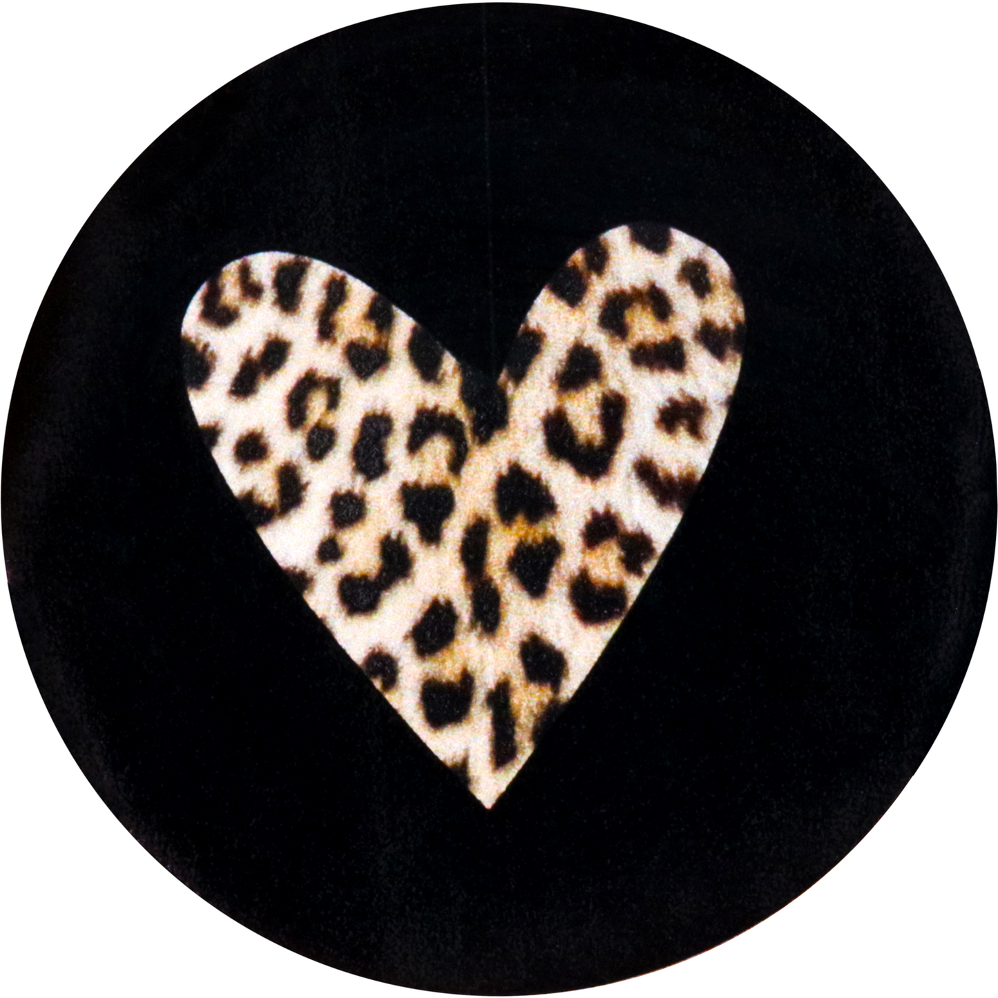 Klika - Étiquette | Étiquette de cadeau papier Tiger Print Heart | ∅35 mm | Rouler à 500 pièces