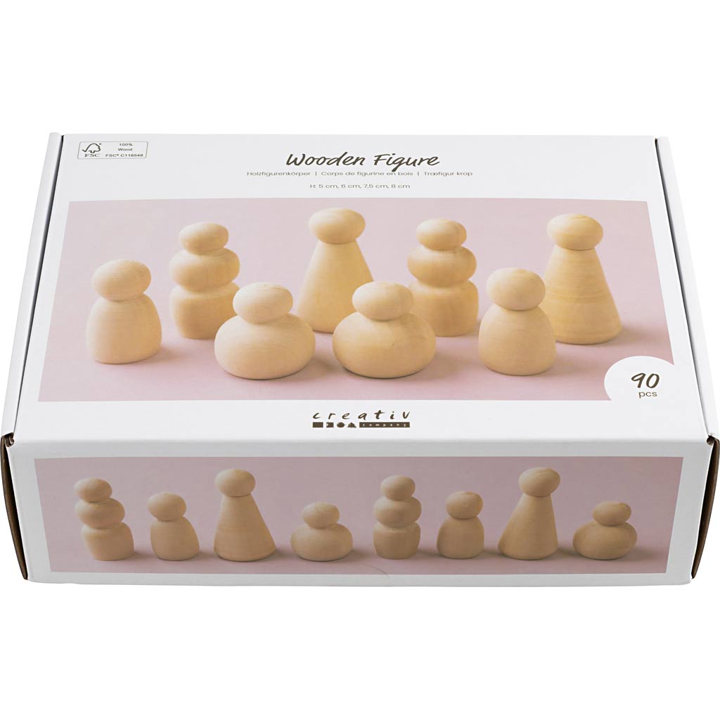 Creativ Company -  Figuurtjes  hout doos 90 stuks