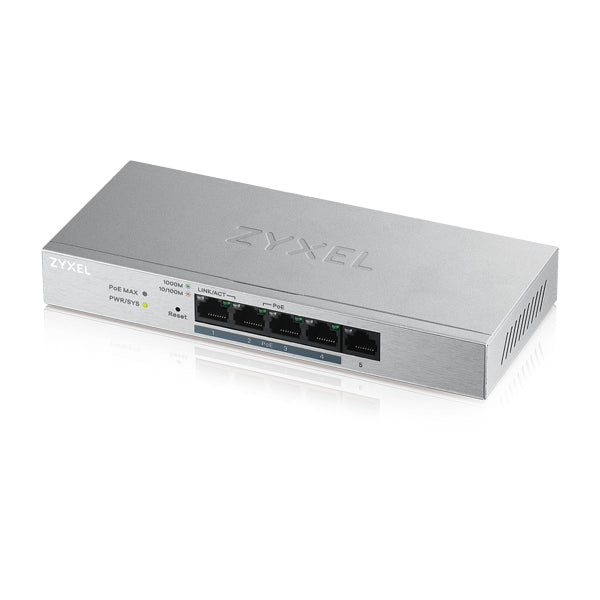 ZYXEL -   GS1200-5v2 Managed Gigabit Ethernet (10/100/1000) Power over Ethernet (PoE) Grijs