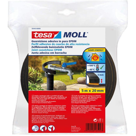 Tesa - Aislamiento de tuberías moll® Autoadhesivo 5mx20mm negro