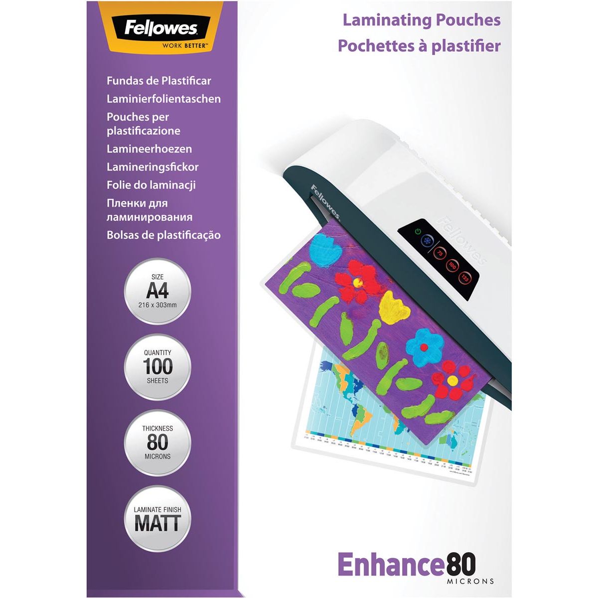 Fellowes - Laminierhülle A4 2x80micron matt 100 Stück