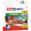 Tesa - Weatherstrip moll® E-profile self-adhesive rubber 6mx9mm brown