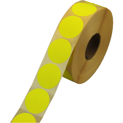 Klika - Label | Advertising label | paper | permanent | ∅35mm | fluoro/yellow | roll of 2000 pieces