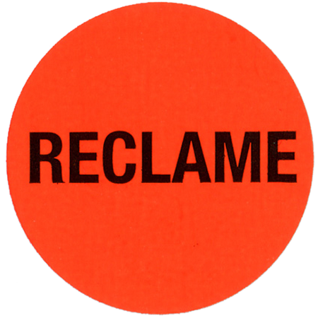 Stickers reclame rond 35mm fluor rood rol a 2000 st