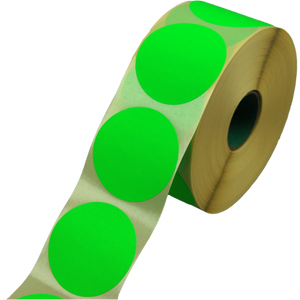 Klika - Etiqueta | Etiqueta publicitaria | papel | permanente | ∅62mm | flúor/verde | rollo de 1500 piezas