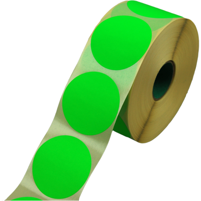 Sluitzegel / sticker / etiket rond 62mm 1500 stuks fluor GROEN