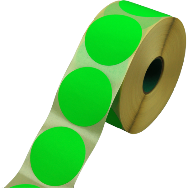 Sluitzegel / sticker / etiket rond 62mm 1500 stuks fluor GROEN