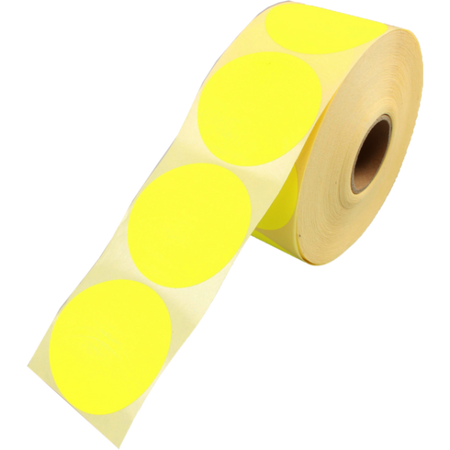 Klika - Étiquette | Etiquette publicitaire | papier | permanent | ∅62mm | fluoré/jaune | rouleau de 1500 pièces