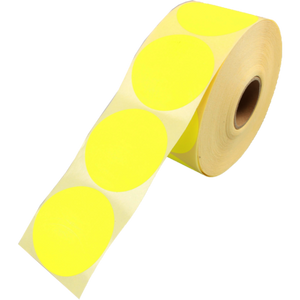 Klika - Etichetta | Etichetta pubblicitaria | carta | permanente | ∅62 mm | fluoro/giallo | rotolo da 1500 pezzi