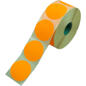 Klika - Etikett | Werbeetikett | Papier | dauerhaft | ∅62mm | Fluor/Orange | Rolle mit 1500 Stück