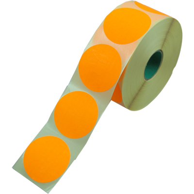 Sluitzegel / sticker / etiket rond 62mm 1500 stuks fluor oranje