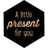 Klika - Etichetta | carta | Piccolo regalo per te | 50x43mm | nero/oro | rotolo da 500 pezzi
