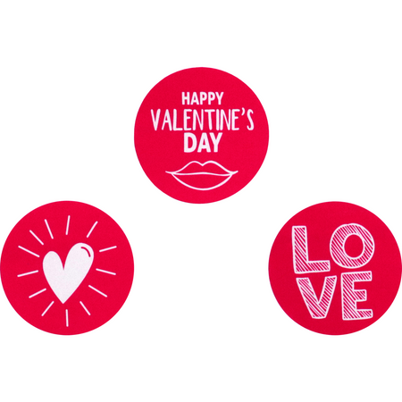 Klika - Etichetta | carta | Note d'amore | ∅45 mm | rosso/bianco | rotolo da 500 pezzi