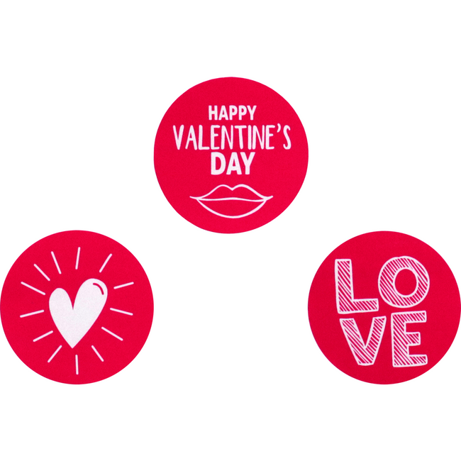 Klika - Étiquette | papier | Notes d'amour | ∅45mm | rouge/blanc | rouleau de 500 pièces