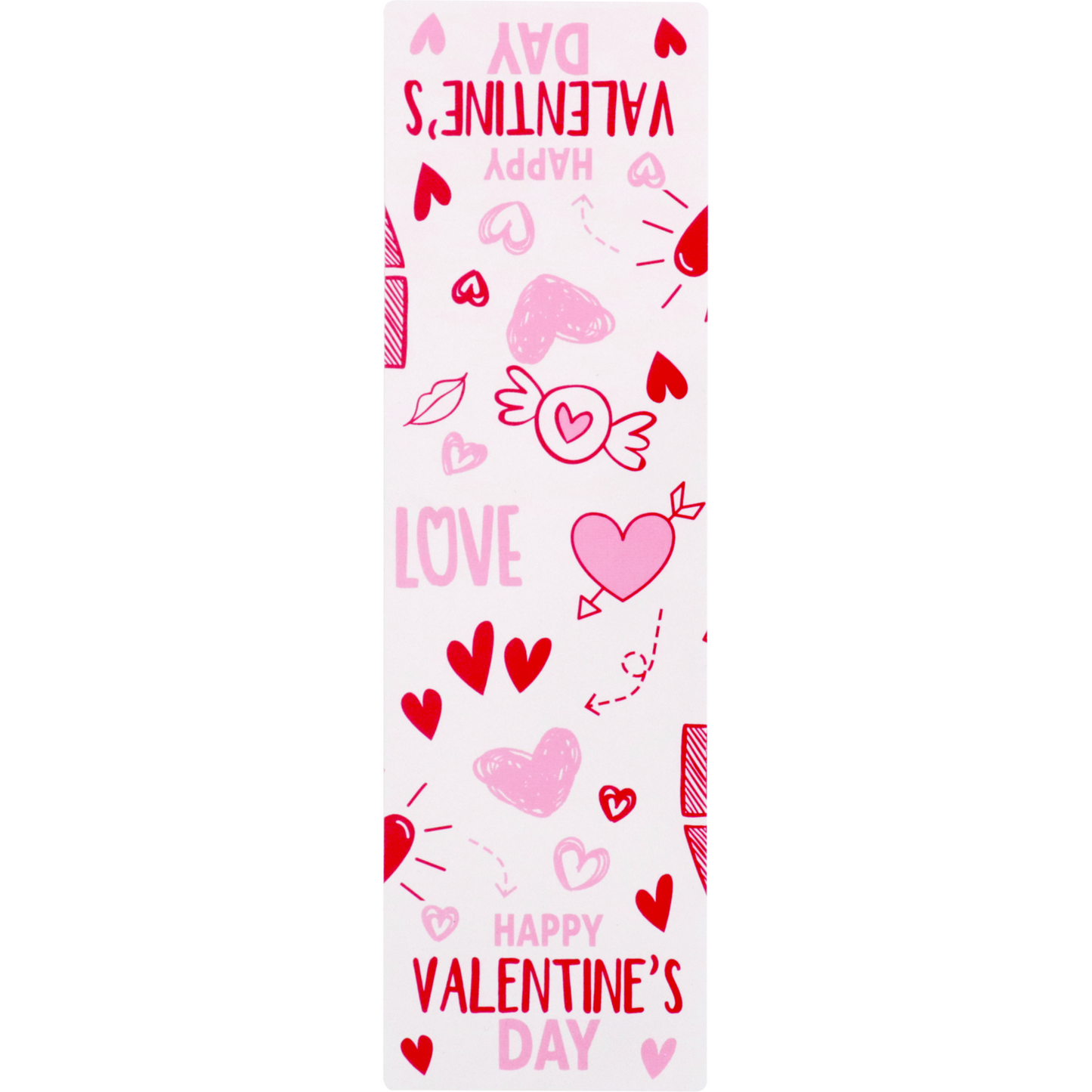 Klika - Sluitsticker | Happy Valentine’s Day | 200x60mm | papier + PP | roze/rood | rol à 100 stuks