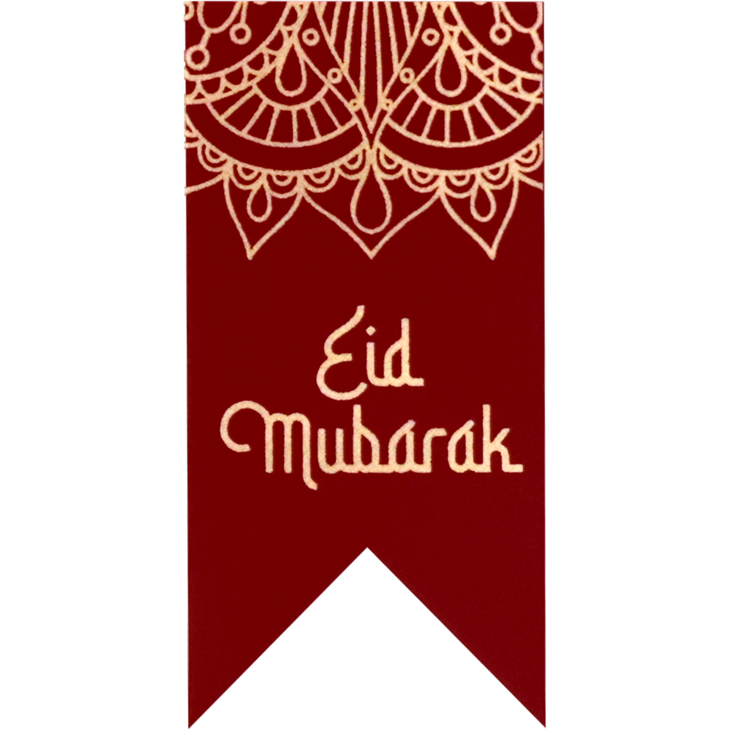 Klika - Étiquette | Étiquette de cadeau papier Eid Mubarak | 60x30 mm | Or rouge Rouler à 500 pièces