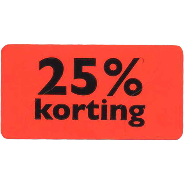 Klika - Etiqueta | Etiqueta publicitaria | papel | 25% de descuento | permanente | 47x25mm | fluorescente/rojo | rollo de 1000 piezas
