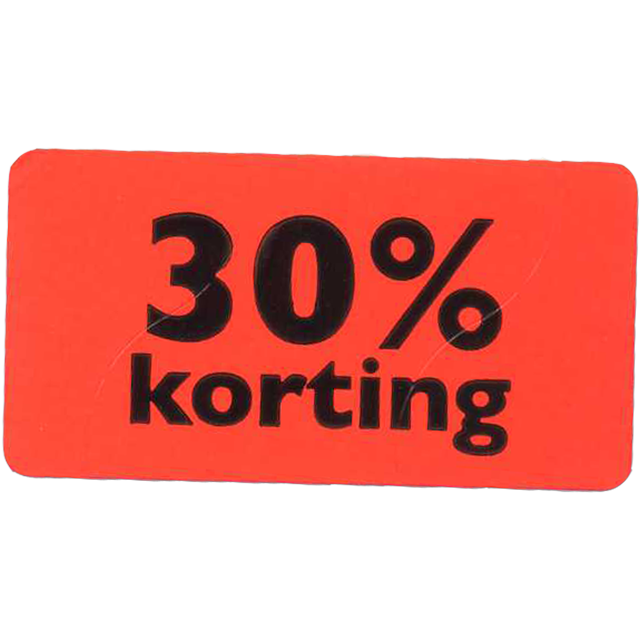 Klika - Étiquette | Etiquette publicitaire | papier | 30% de réduction | permanent | 47x25mm | fluorescent/rouge | rouleau de 1000 pièces