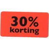 Klika -  Etiket | Reclame-etiket | papier | 30% korting | permanent | 47x25mm | fluor/rood | rol à 1000 stuks