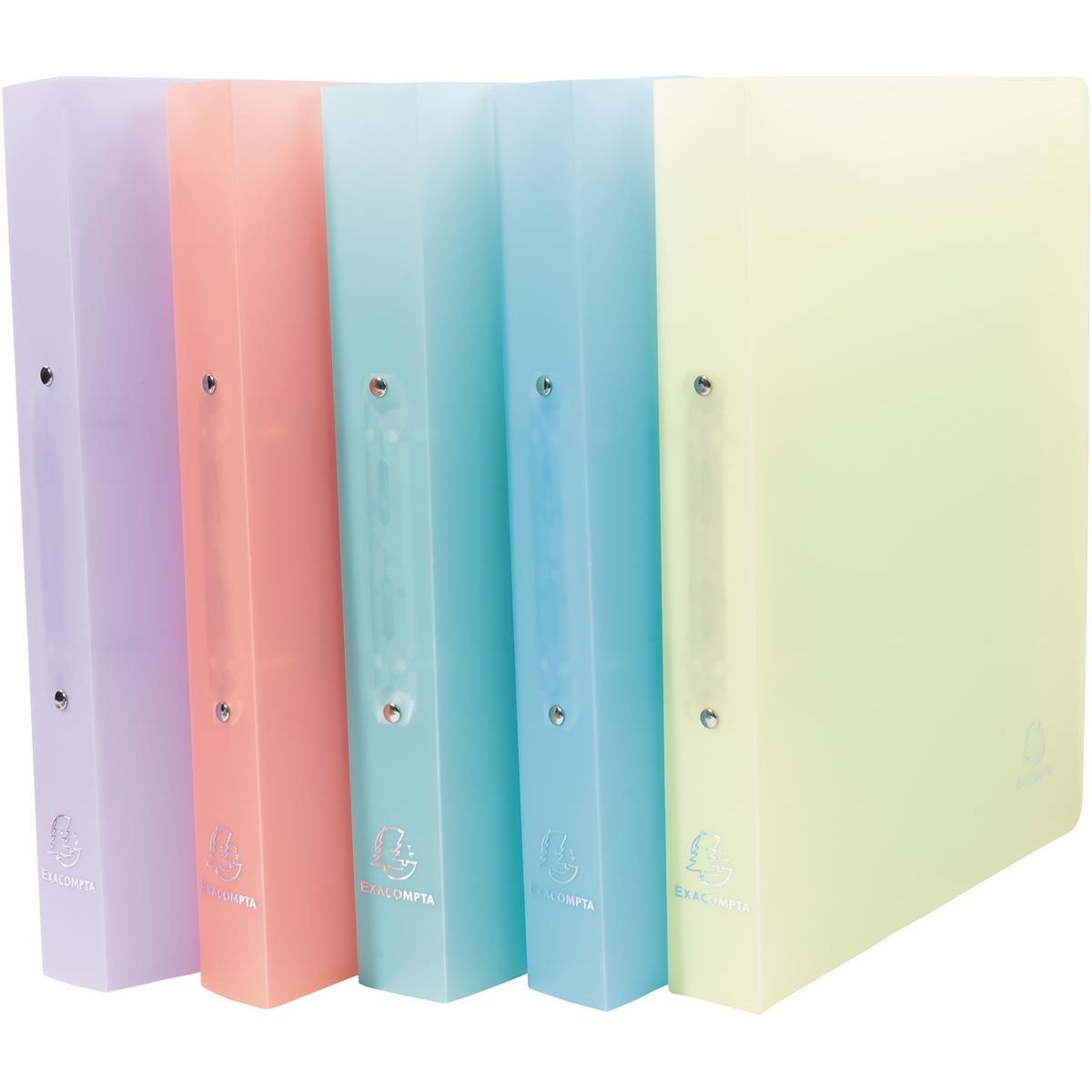 Exacompta - classeur Chromaline ft A4 maxi, 2 anneaux de 3 cm, couleurs pastel assorties
