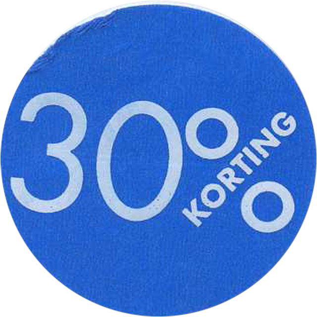 Klika - Label | Werbeetikett Papier 30% Rabatt dauerhaft ∅30mm | Blau | Rollen Sie bei 250 Teilen