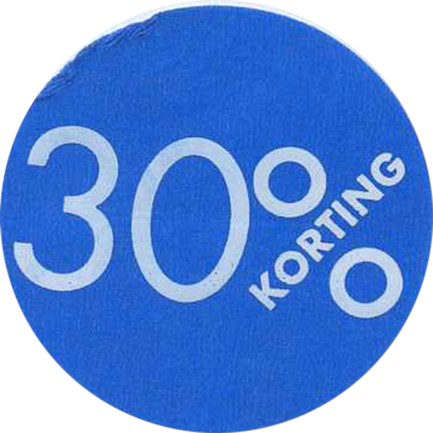 Klika - Label | Werbeetikett Papier 30% Rabatt dauerhaft ∅30mm | Blau | Rollen Sie bei 250 Teilen