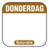 Daglabel beschrijfbaar afm. 25x25mm 500 stuks etiket DONDERDAG