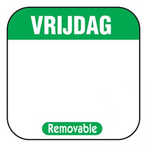 FRIDAY - Day label writable size. 25x25mm 1000 pieces label