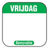 VIERNES - Tamaño grabable de la etiqueta del día. Etiqueta 25x25mm 1000 piezas