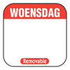 Daglabel beschrijfbaar afm. 25x25mm 1000 stuks etiket WOENSDAG