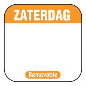 Taille inscriptible de l’étiquette du jour. Étiquette 25x25mm 1000 pièces SAMEDI
