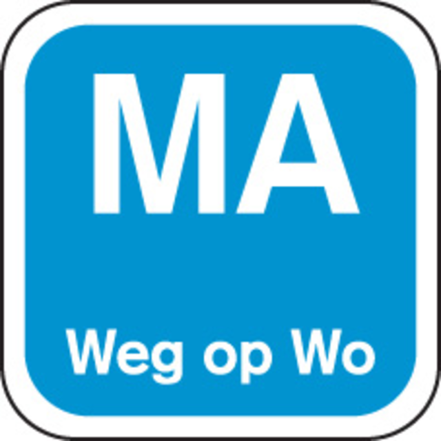 Klika -  Label | MA weg op | papier | afwasbaar | 19x19mm | blauw | rol à 1000 stuks
