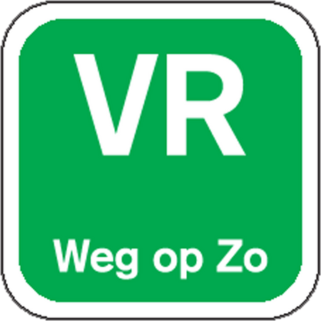 Klika -  Label | VR weg op | papier | afwasbaar | 19x19mm | groen | rol à 1000 stuks