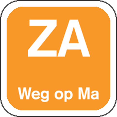 Klika - Label | ZA weg op | papier | afwasbaar | 19x19mm | oranje | rol à 1000 stuks