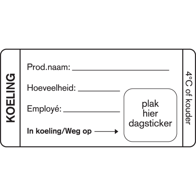 Klika -  Label | Koeldoos | papier | afwasbaar | 35x75mm | wit | rol à 500 stuks