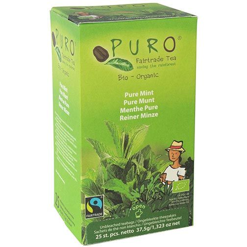 Puro -   Bio thee Pure Mint, fairtrade, pak van 25 zakjes