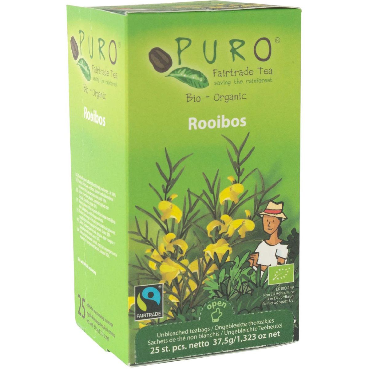 Puro - Tè biologico, rooibos, commercio equo e solidale, confezione da 25 bustine