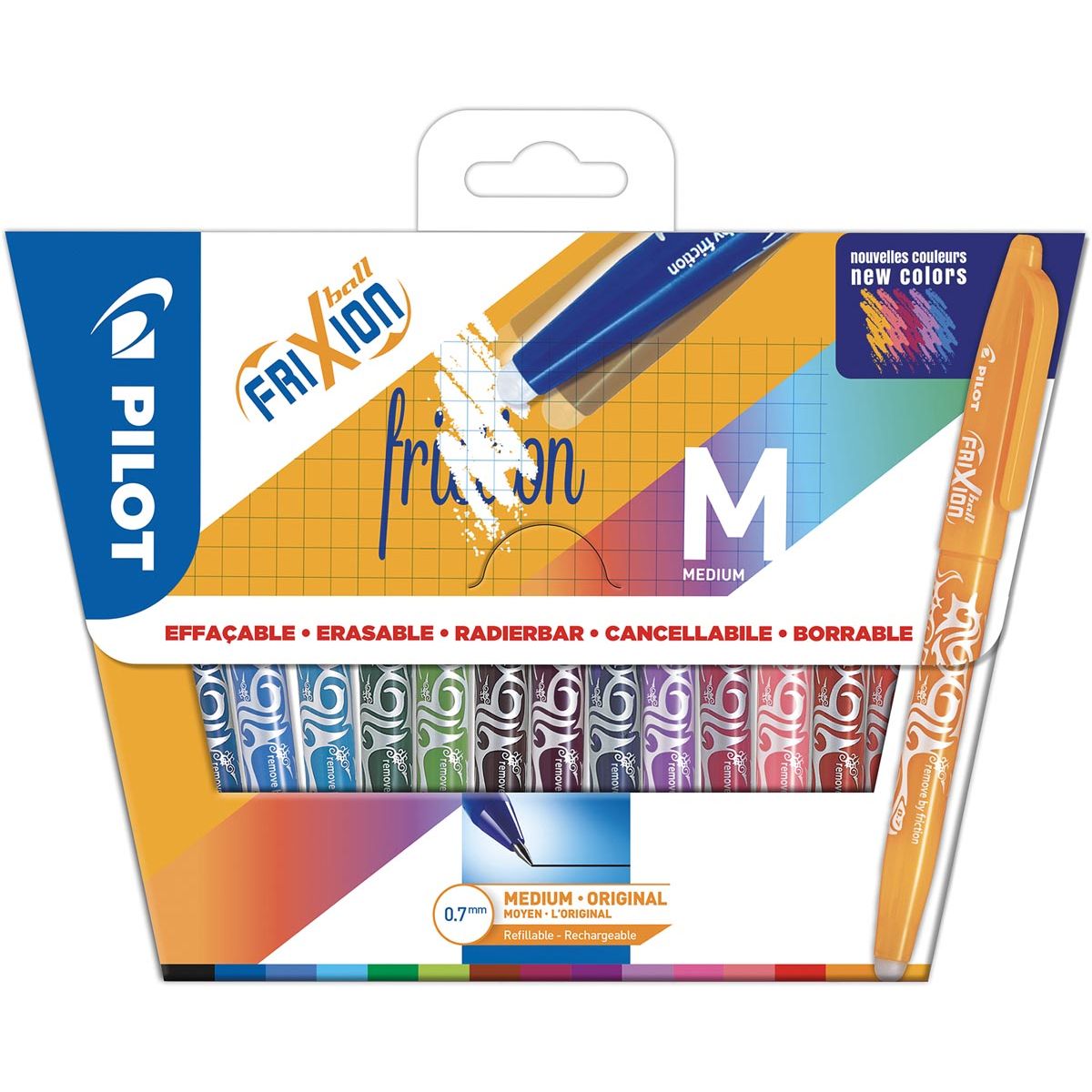 Pilot - roller Frixion Ball, blister da 15 pezzi in colori assortiti