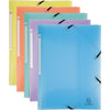 Exacompta - Carpeta elasto Chromaline de 3 solapas, con etiqueta en el lomo, colores pastel surtidos
