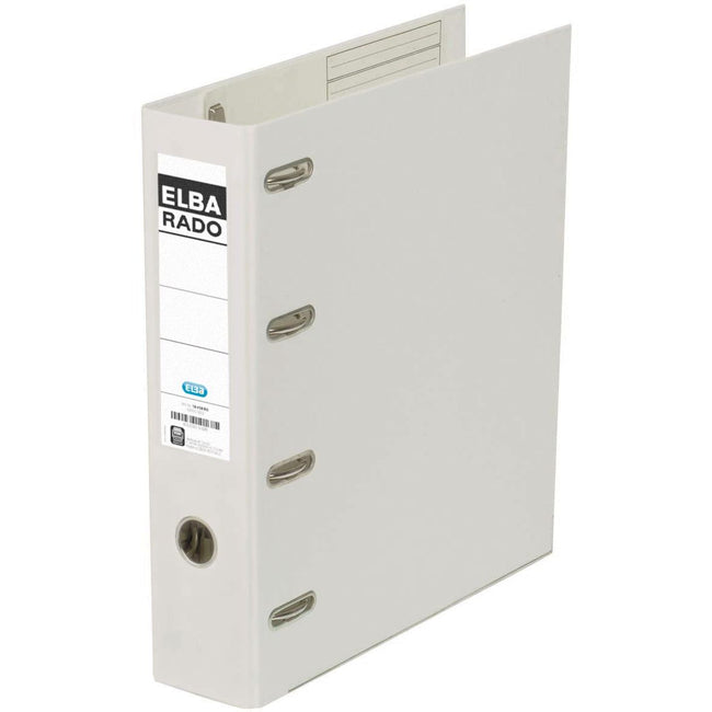 Elba - Rado Plast folder with double mechanism, white, spine of 8 cm