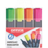 OFFICE products -   markeerstift, 1-5 mm, geassorteerde kleuren, etui van 4 stuks