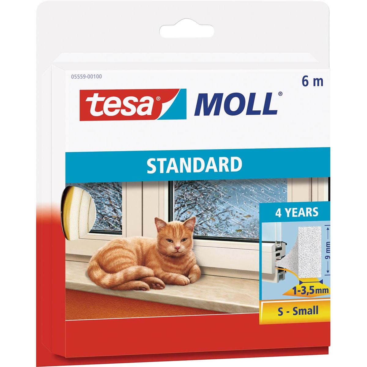 Tesa - Burlete moll® Standard I-Profile autoadhesivo 6mx9mm blanco